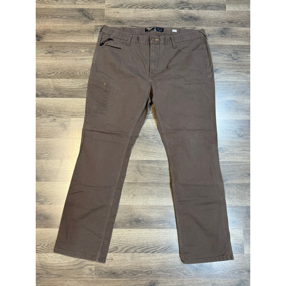 Ariat Rebar M4 Relaxed Straight Work Pants Mens 42x34 Brown Canvas 10034622